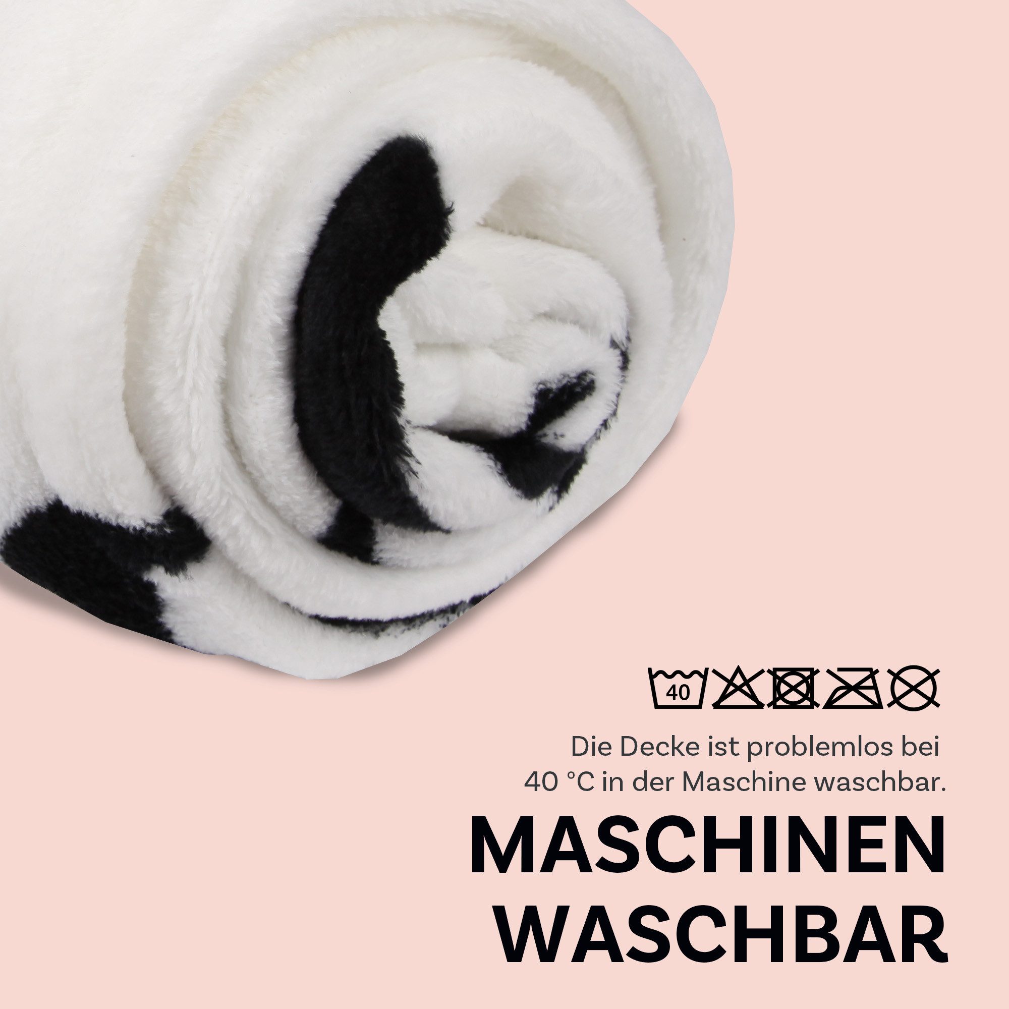 Wohndecke Flanell mit Spruch "Zuhause", Bestlivings, 130x160cm, flauschig, wärmend, pflegeleicht (bei 40°C waschbar) – Bild 4 von 5
