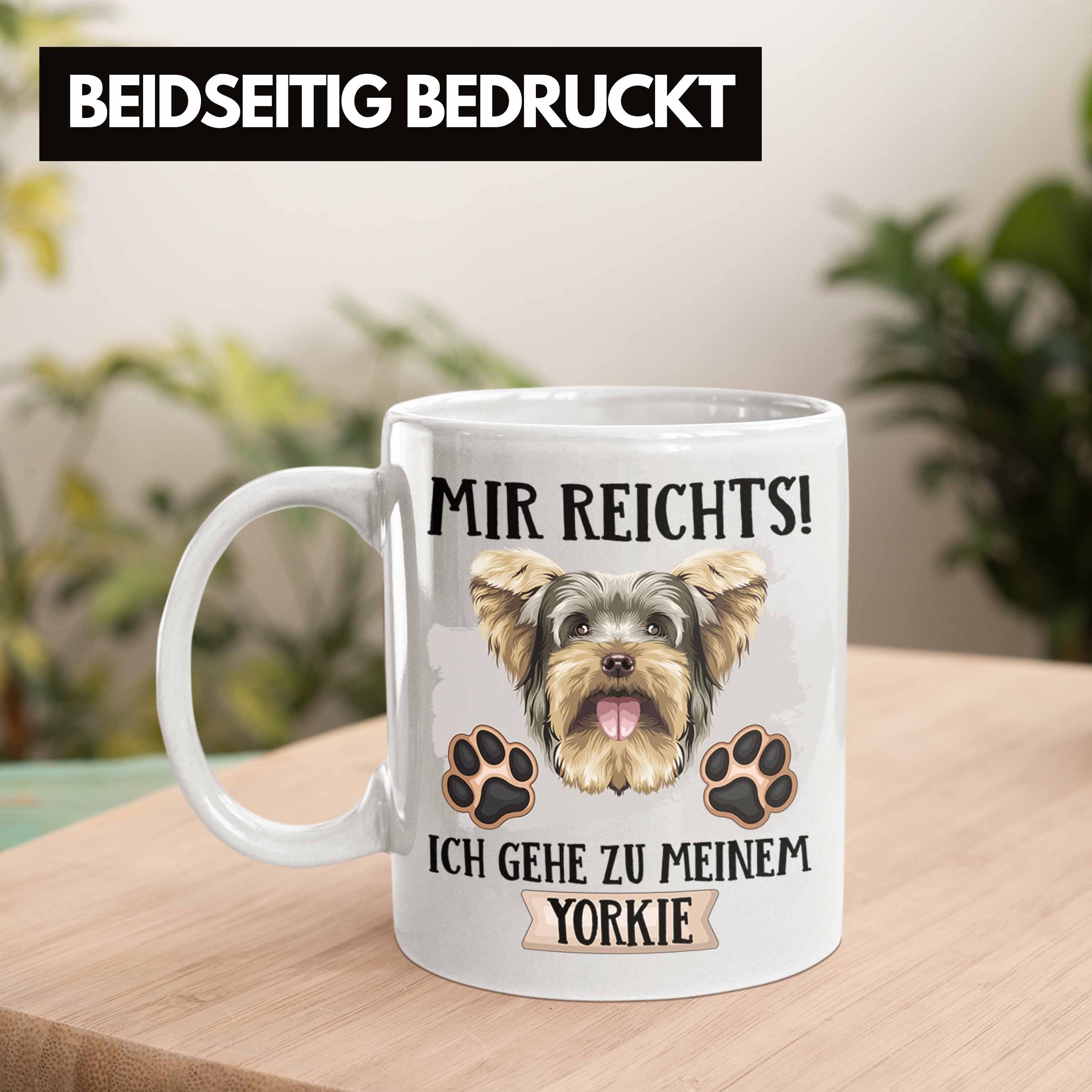 Besitzer Yorkie Lustiger Trendation Mir Spruch Tasse Geschenkidee Reicht Tasse Geschenk Weiss