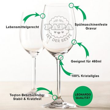 GRAVURZEILE Rotweinglas Leonardo Weinglas mit Gravur Papa ist der Beste, Glas, graviertes Geschenk für Papa zum Vatertag