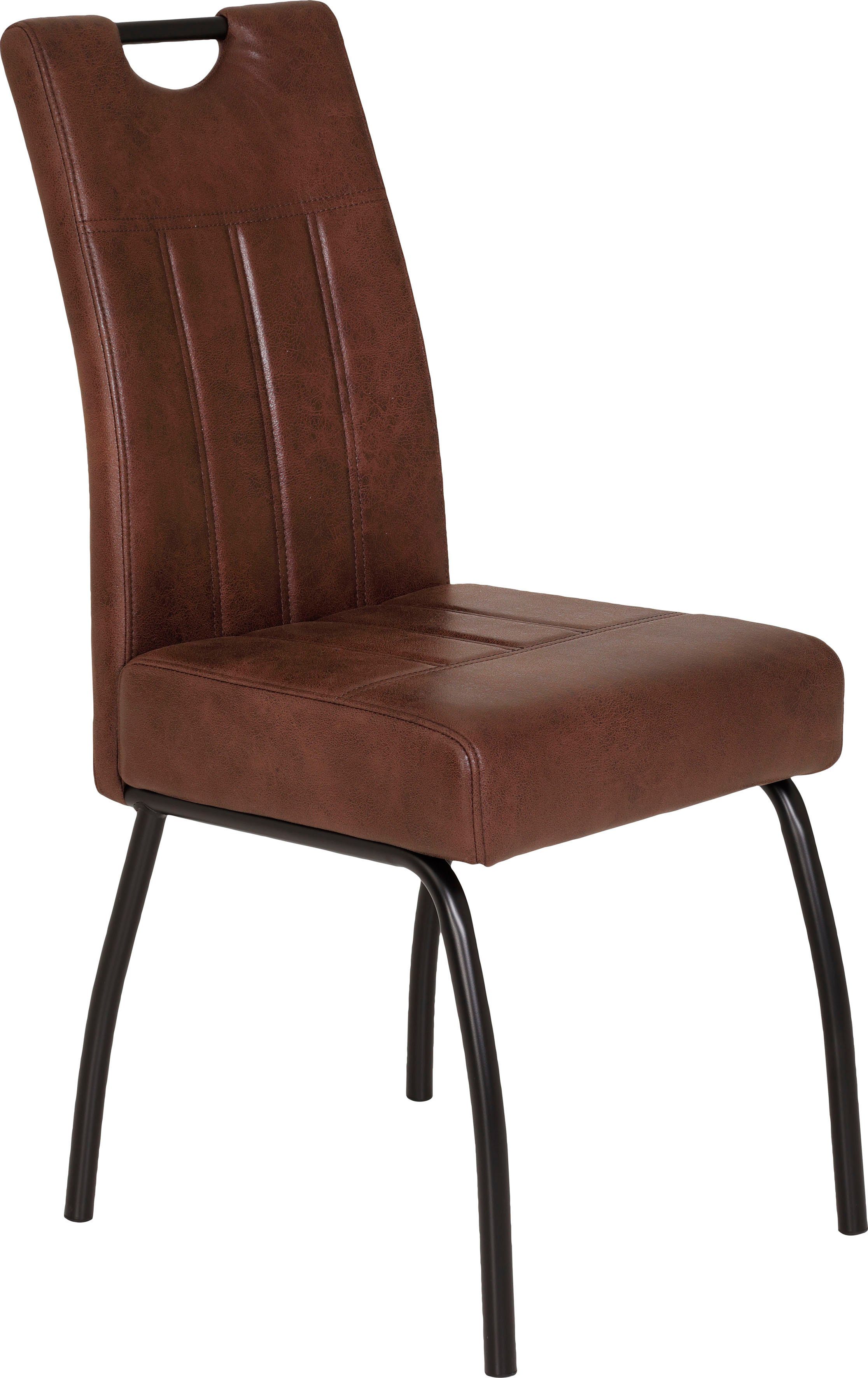 HELA 4-Fußstuhl Beate S (Set), mit komfortablem Federkern Sitz Vintage Braun | Vintage Braun | 4-Fuß-Stühle