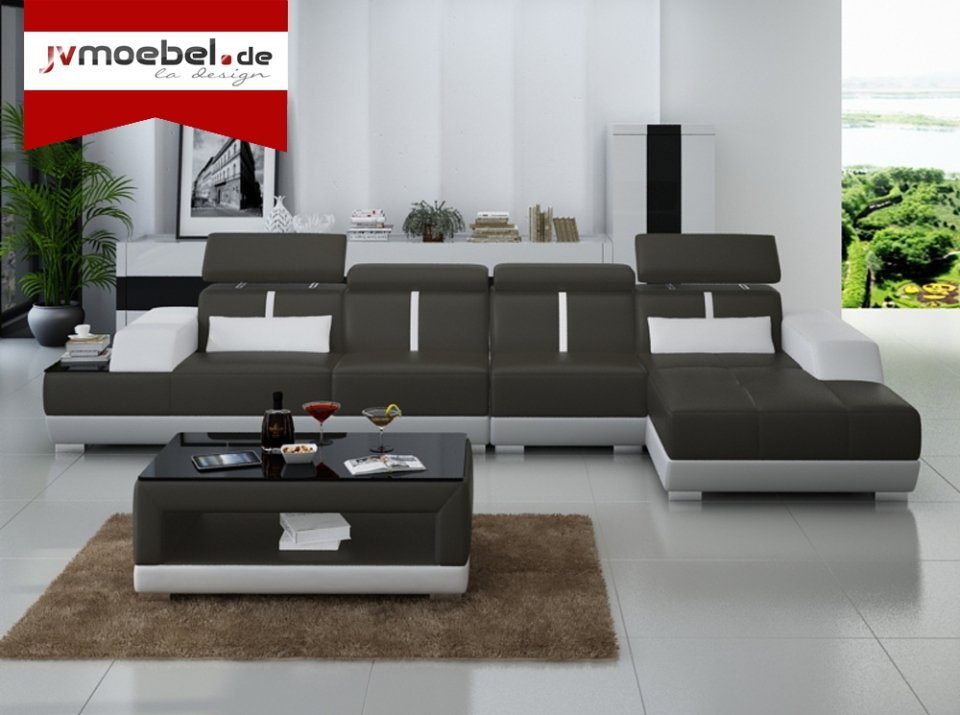 JVmoebel Ecksofa, Ledersofa Couch Sofa Ecksofa Eckcouch Ledercouch Polster Ecke