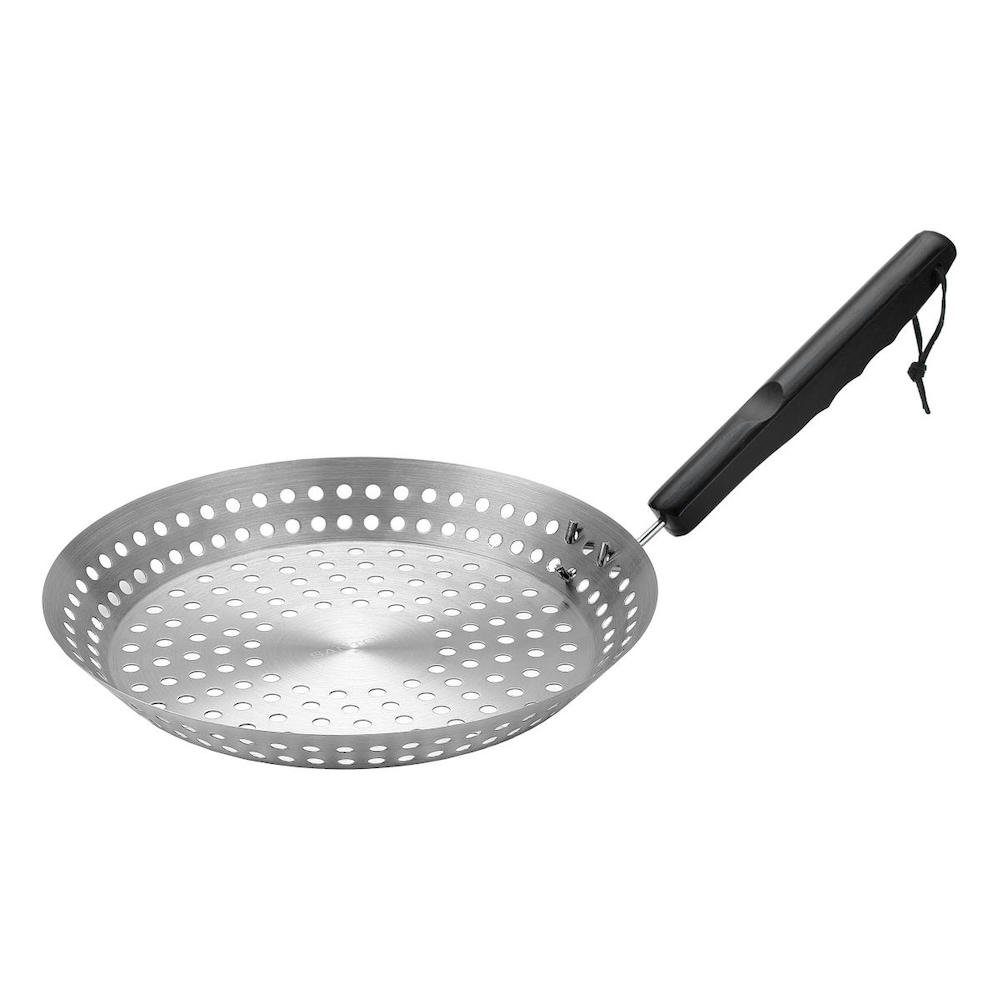 PROREGAL® Grillpfanne Grillkorb, Ø Grillpfanne gelochte Edelstahl cm, 30 Edelstahl