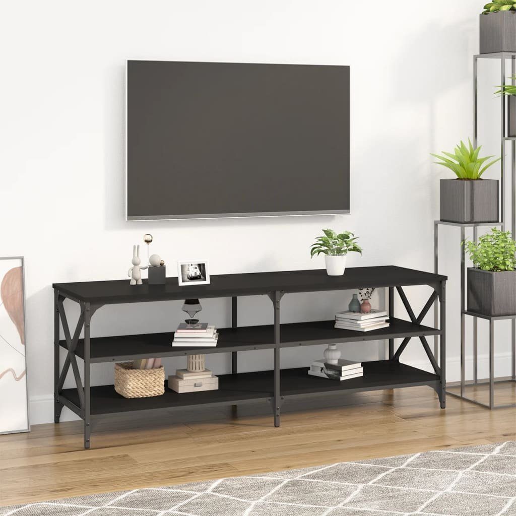 furnicato TV-Schrank Schwarz 140x40x50 cm Holzwerkstoff