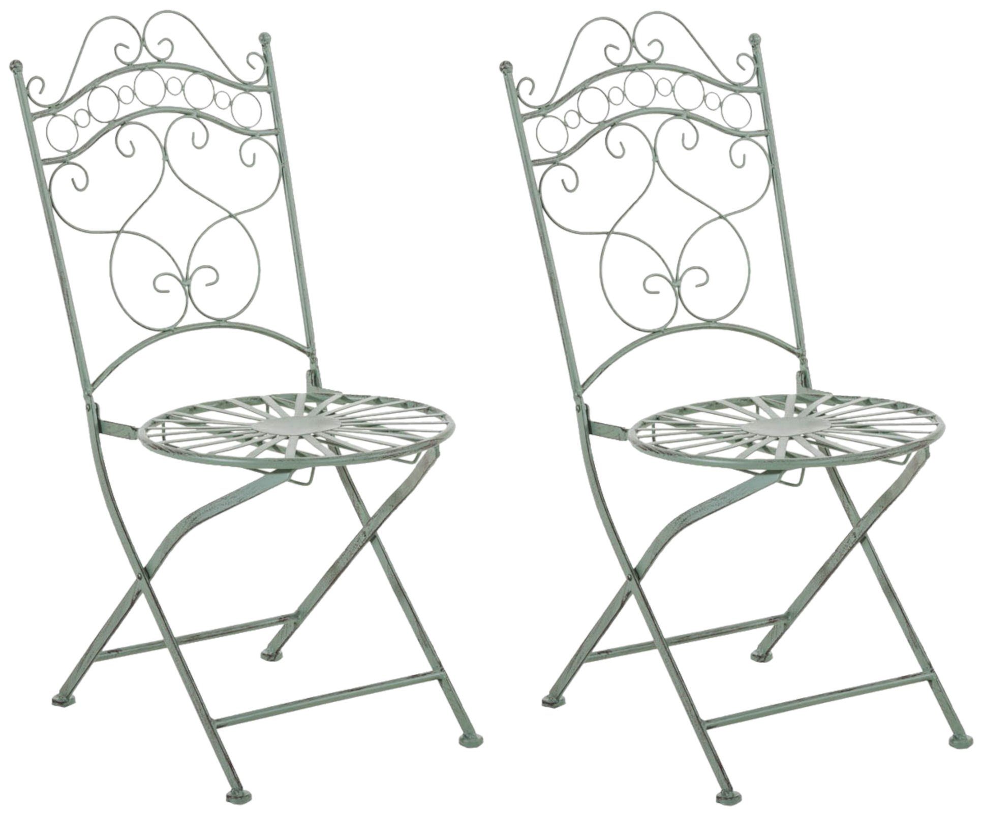 CLP Gartenstuhl Indra (2er Set, 2 St), handgefertigter Eisenstuhl, Outdoor