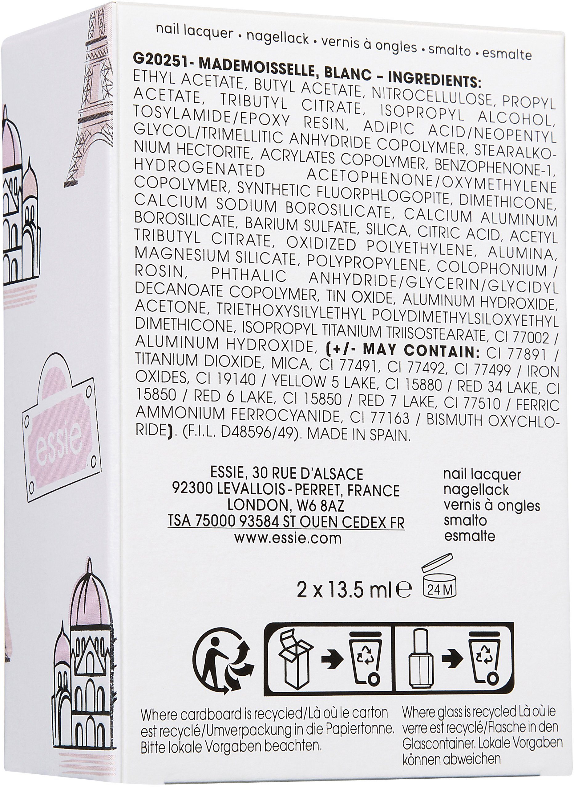 essie Nagellack-Set NAILART SET, 2-tlg., mit natürlichen Inhaltsstoffen