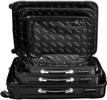 Packenger Trolleyset Travelstar, 4 Rollen, (3 tlg), Reiseset klein mittel groß Gepäckset Hartschallentrolleys