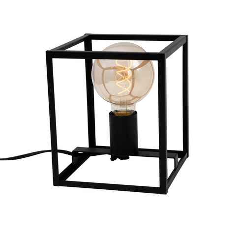 Briloner Leuchten Tischleuchte 7020-015, 0, ohne Leuchtmittel, Warmweiß, Tischlampe dekorativ schwarz 170x170x200mm (LxBxH)
