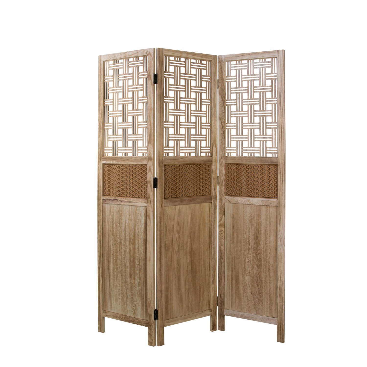 Homestyle4u Paravent Raumteiler Holz Trennwand Natur günstig online kaufen