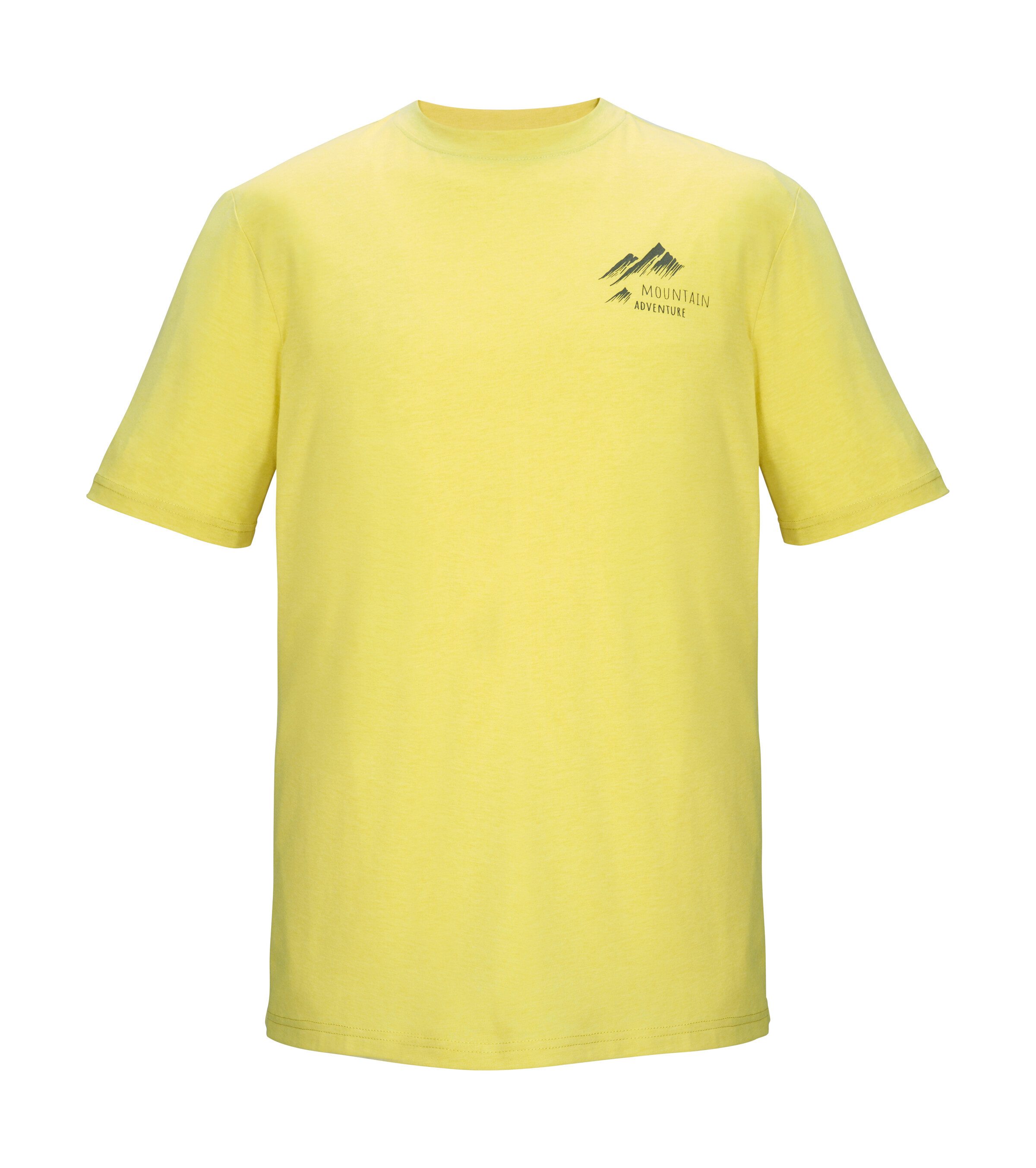 Killtec T-Shirt KOS 51 MN TSHRT Melange-Optik, grafischer Berg-Print, Comfort-Stretch Material