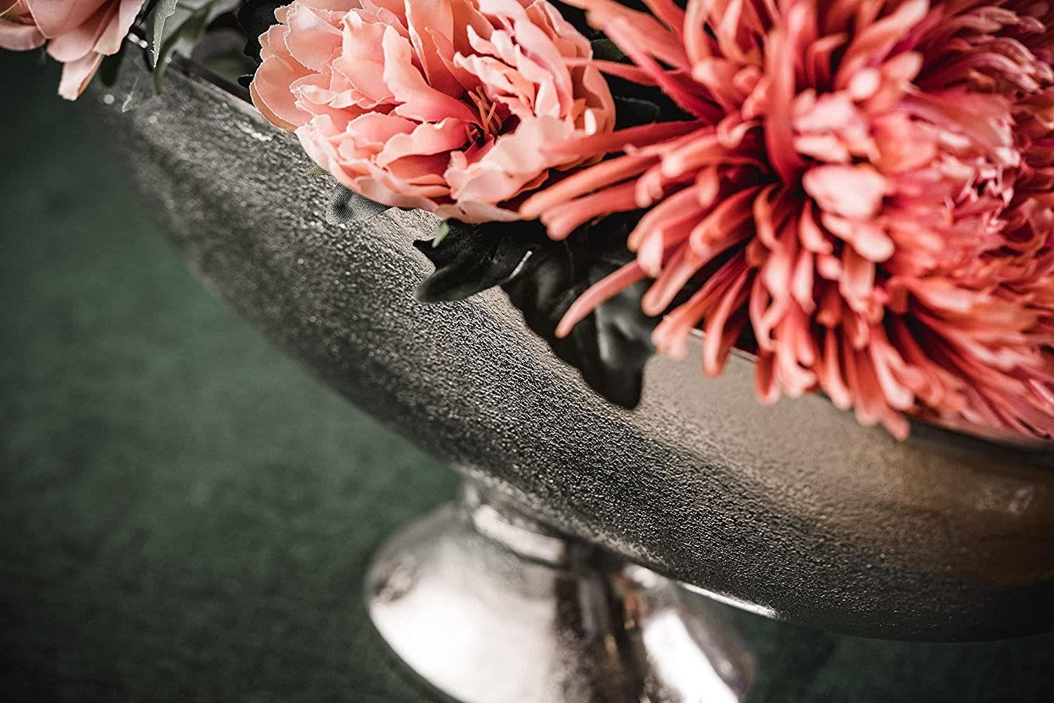 MichaelNoll Dekoschale Schale Aluminium Silber Deko - Moderne Dekoschale aus Metall - 51 cm