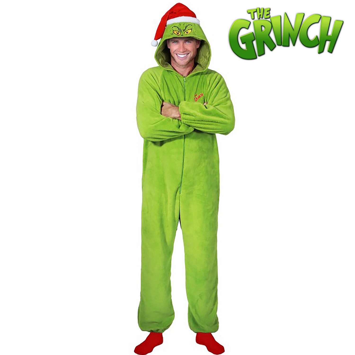 CHAKS Kostüm Grinch Kigurumi Overall – Flauschiges Kostüm für Groß & Klein