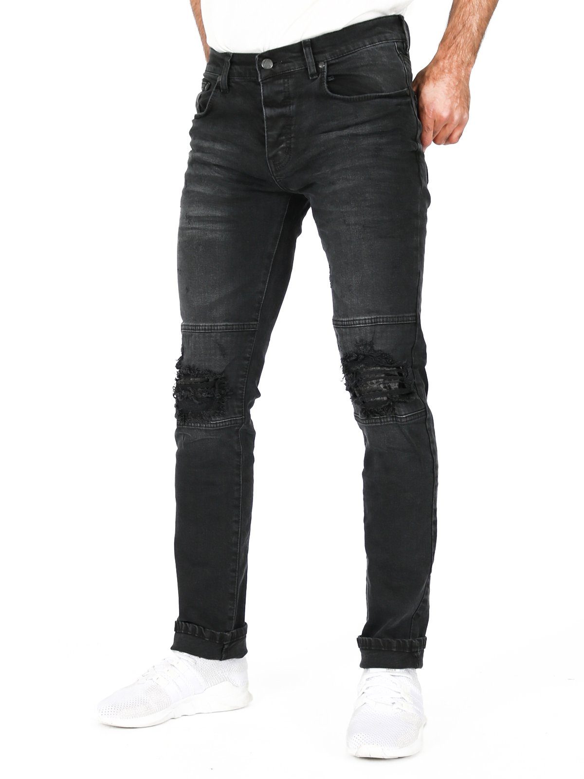 4666 Biker 30 Serseri Stretch Länge Jeans Skinny-fit-Jeans Jeans Schwarz - -