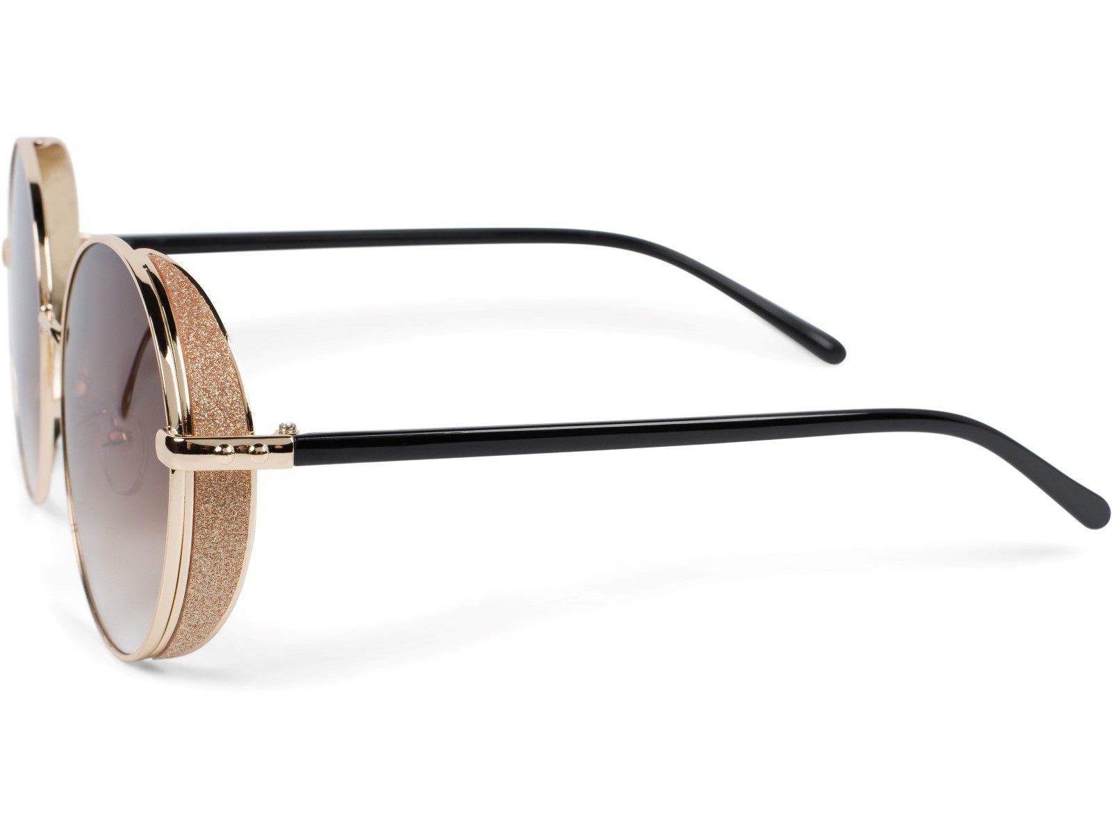 styleBREAKER Sonnenbrille Runde Sonnenbrille mit Glitzer Side Shield (1-St) Gradient