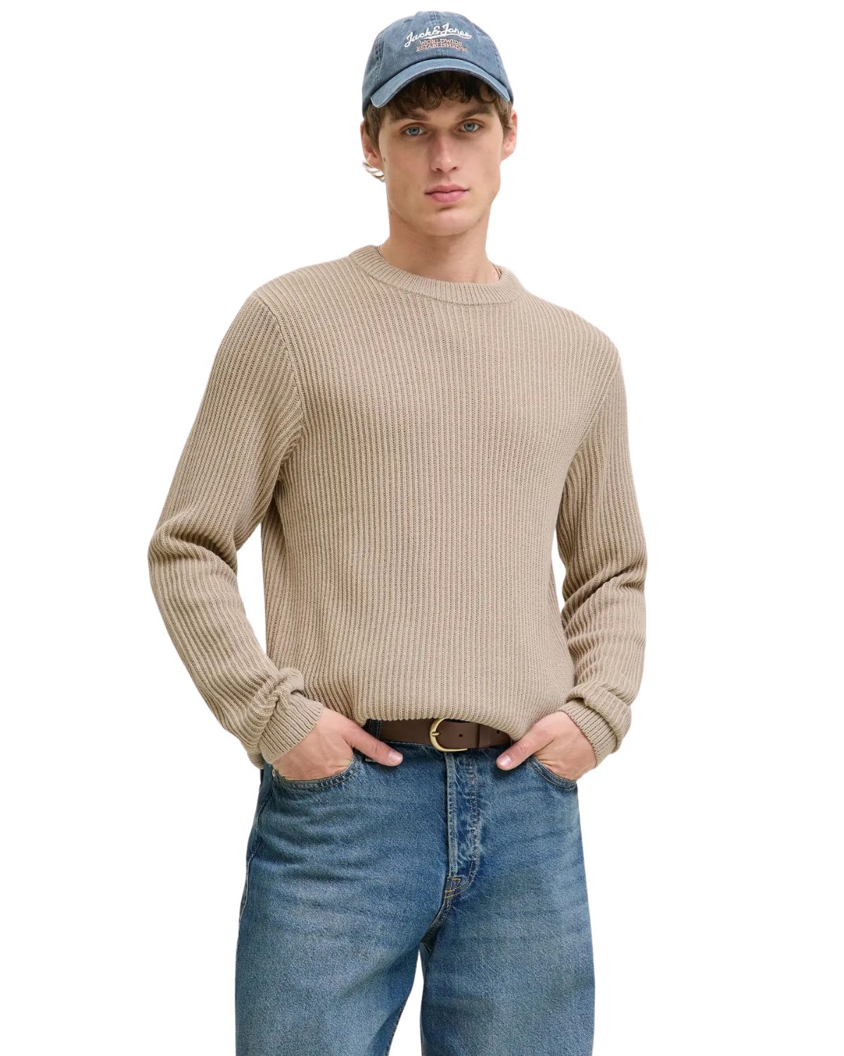 Jack & Jones Strickpullover Herren Strickpullover Zeitlos mit klassischem Rundhalsausschnitt