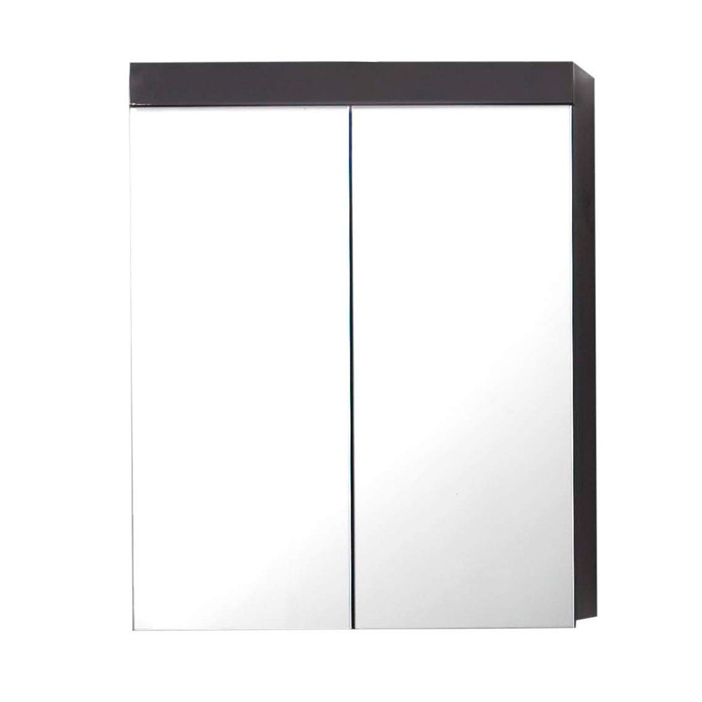 Lomadox Spiegelschrank ALTENA-19 mit 2 Türen in Grau Hochglanz, B/H/T: ca. 60/77/17 cm