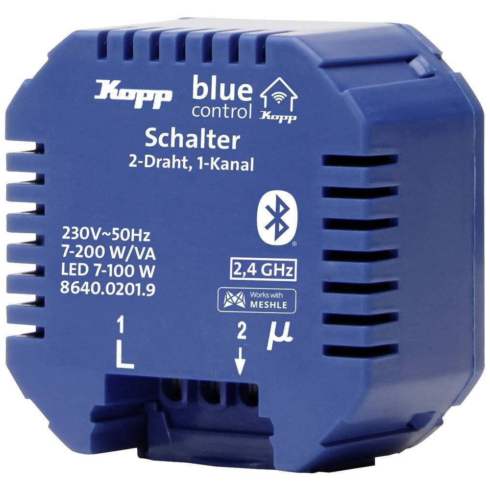 Kopp Blue-control Schaltaktor, 1 mit Kanal, 2-Draht, Smart-Home-Steuerelement