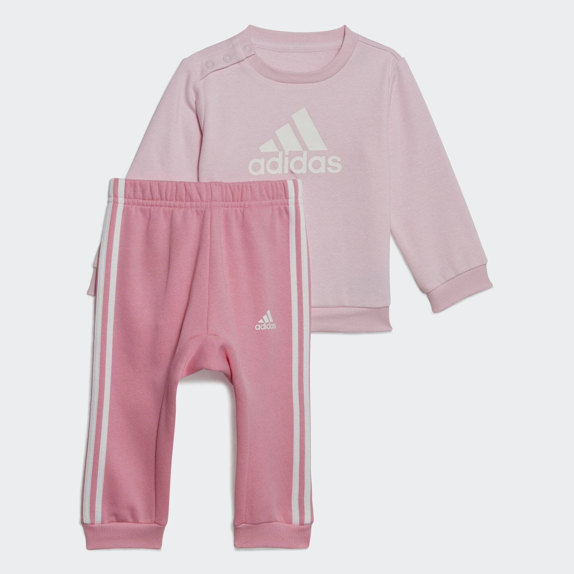 OF adidas / BADGE Clear White SPORT JOGGINGANZUG Sportswear Trainingsanzug Pink
