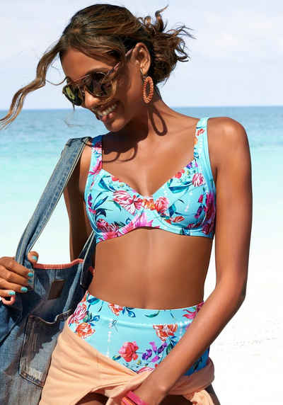 Sunseeker Highwaist-Bikini-Hose Modern mit floralem Design