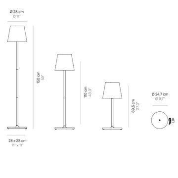 Zafferano LED Außen-Stehlampe LED Akku Stehleuchte Poldina Pro Xxl in Rostfarbig 10W 510lm IP54, keine Angabe, Leuchtmittel enthalten: Ja, fest verbaut, LED, warmweiss, Stehlampe, Standlampe