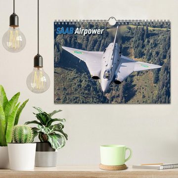 CALVENDO Wandkalender Saab Airpower (Wandkalender 2025 DIN A4 quer), CALVENDO Monatskalender