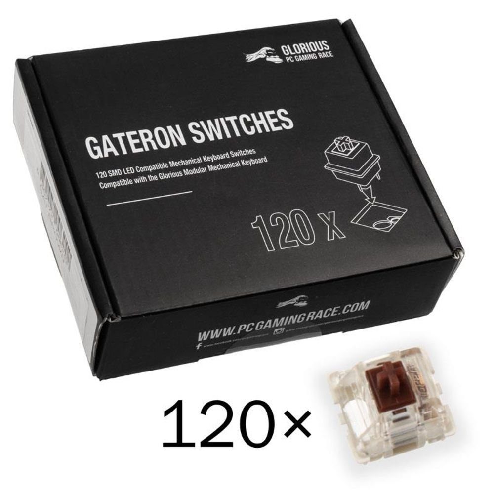 Glorious PC Gaming Race Tastatur-Tastenkappen GAT-BROWN, 120 Stück, Taktil and Leise, MX-Anschluss Mechanical Switches