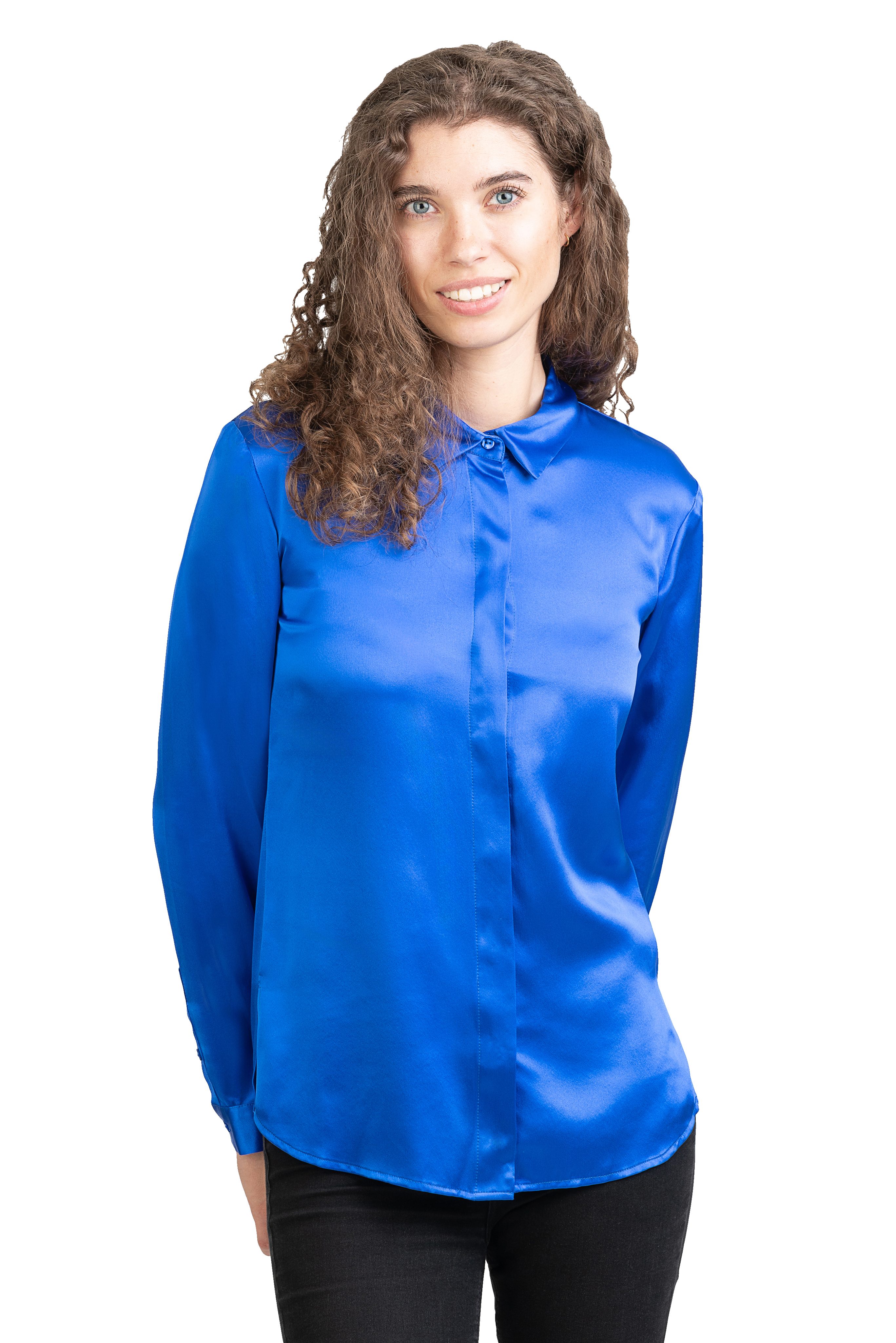Posh Gear Seidenbluse Camicia da Donna Bluse aus Seide blickdichte Seide günstig online kaufen