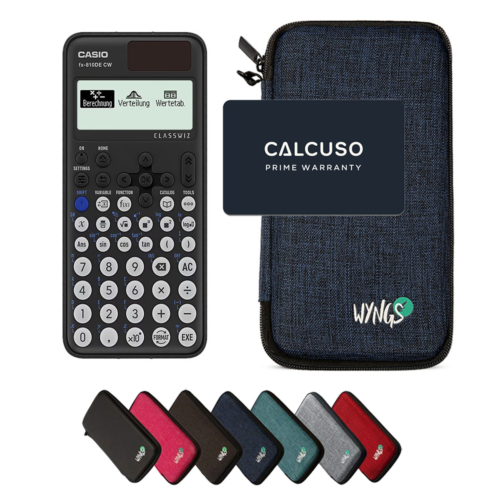 CASIO Карманные калькуляторы fx-810DE CW ClassWiz inkl. WYNGS Schutztasche Blau