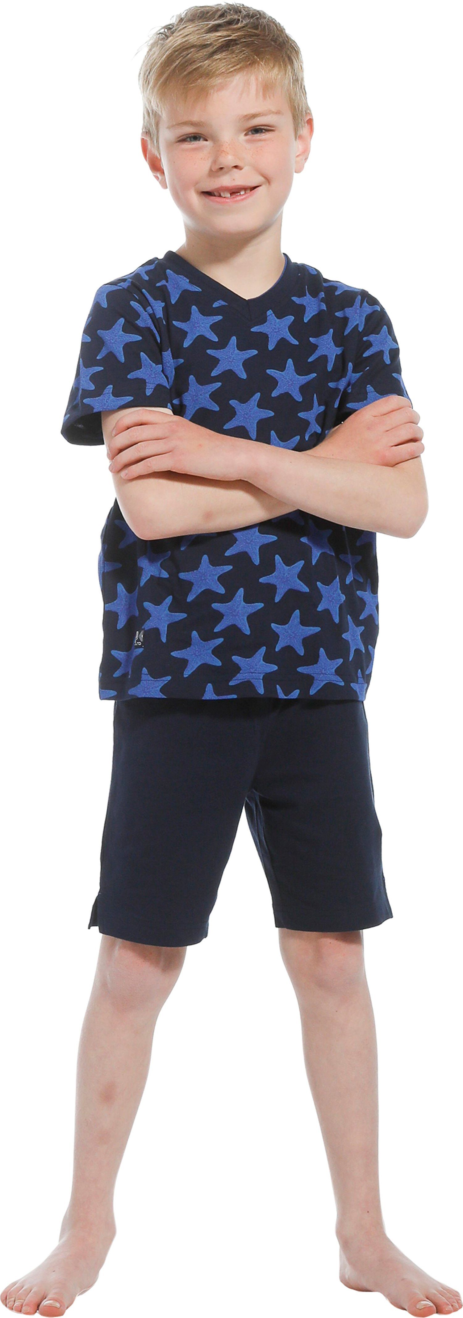 Schlafanzug Baumwolle mit Shorty (2 tlg) Jungen Pastunette Sternen