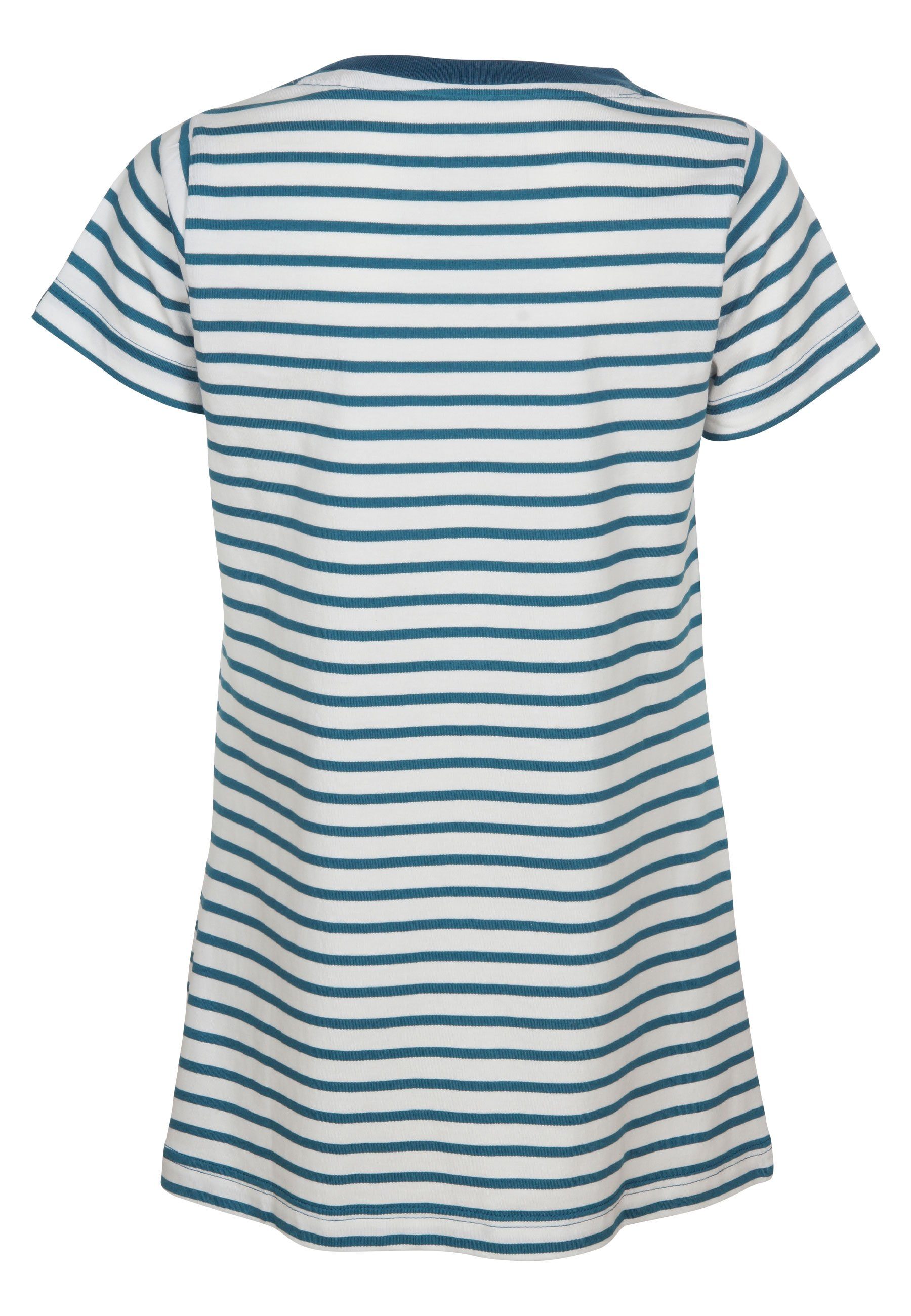 - white Elkline coral Sommerkleid Hanna Streifen Shirt-Kleid Basic blue
