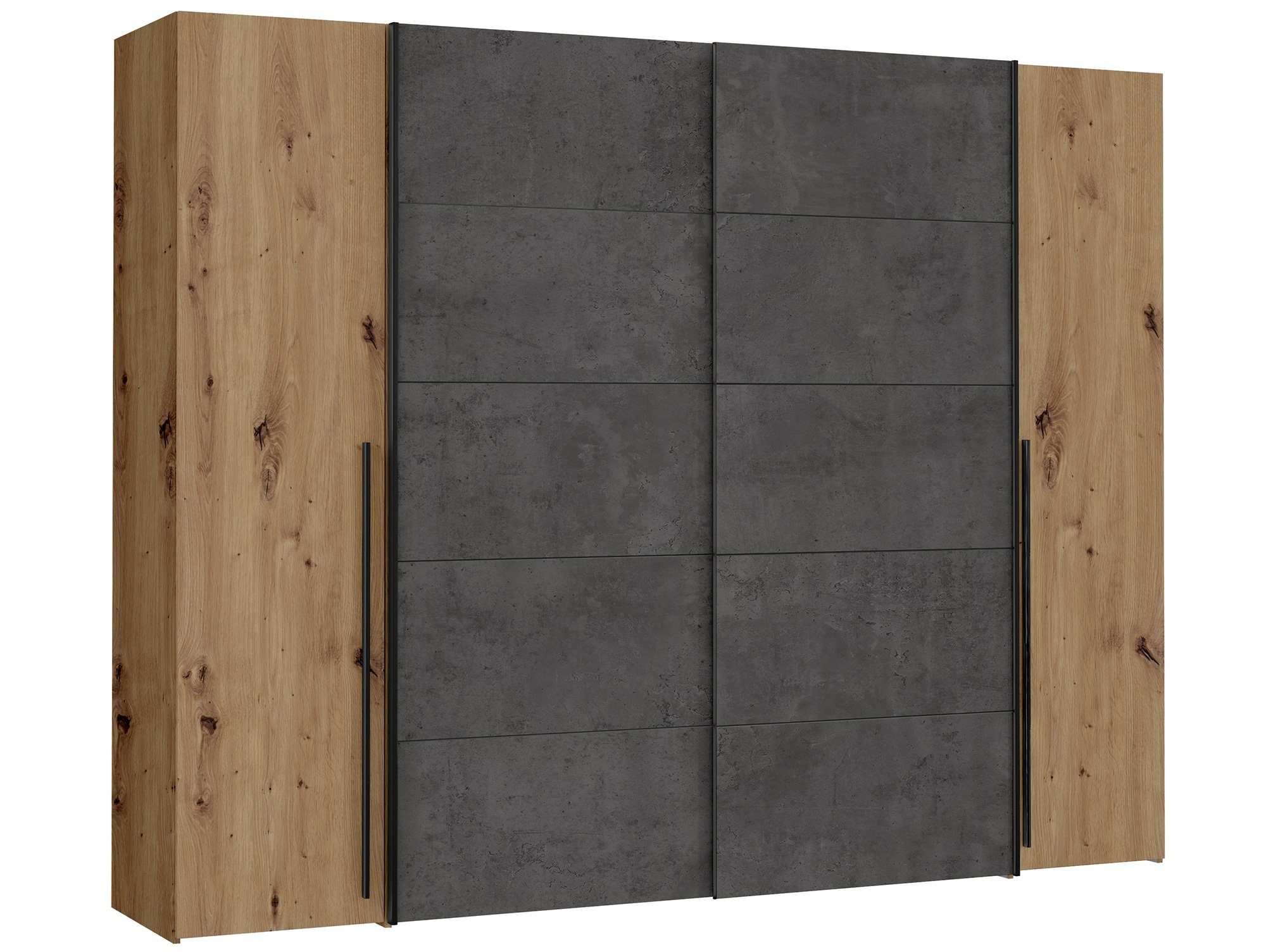 Moebel-Eins Schiebetürenschrank NEILA Drehtüren-/Schiebetürenschrank, Material Dekorspanplatte