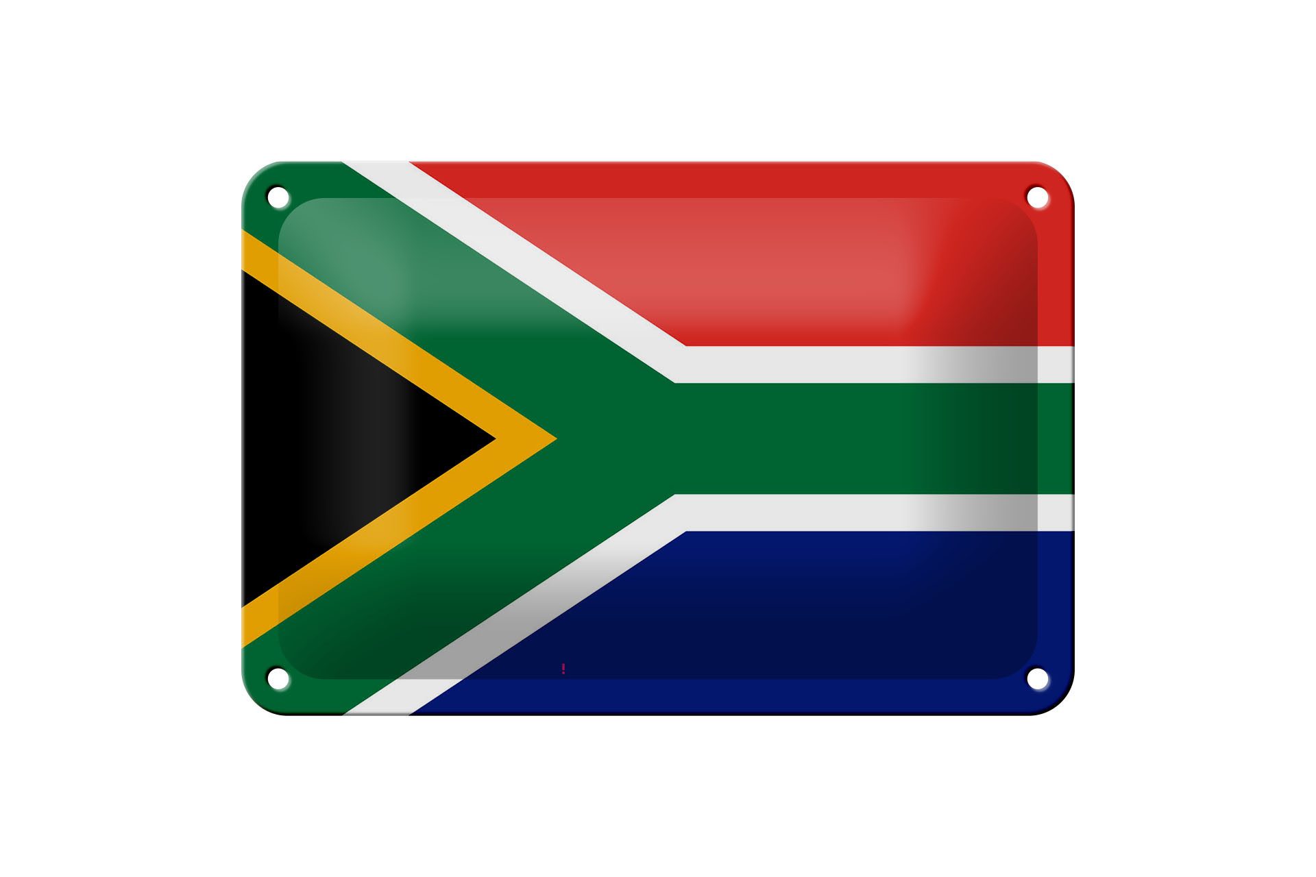Femer GmbH Metallschild Flagge Südafrikas 18x12cm Flag of South Africa, (1 St), gewölbte Oberfläche, abgerundete Ecken, umgeschlagene Kanten
