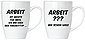 BRUBAKER Tasse »Motivtassen "ARBEIT IST ..." und "ARBEIT ???..."«, Keramik, 2er-Set Kaffeebecher in Geschenkpackung mit Grußkarte, Kaffeetassen Geschenkset Büro, Tassen mit Spruch lustig, Bild 1