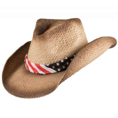 Scippis Cowboyhut El Paso Westernhut aus Stroh mit textilem Hutband