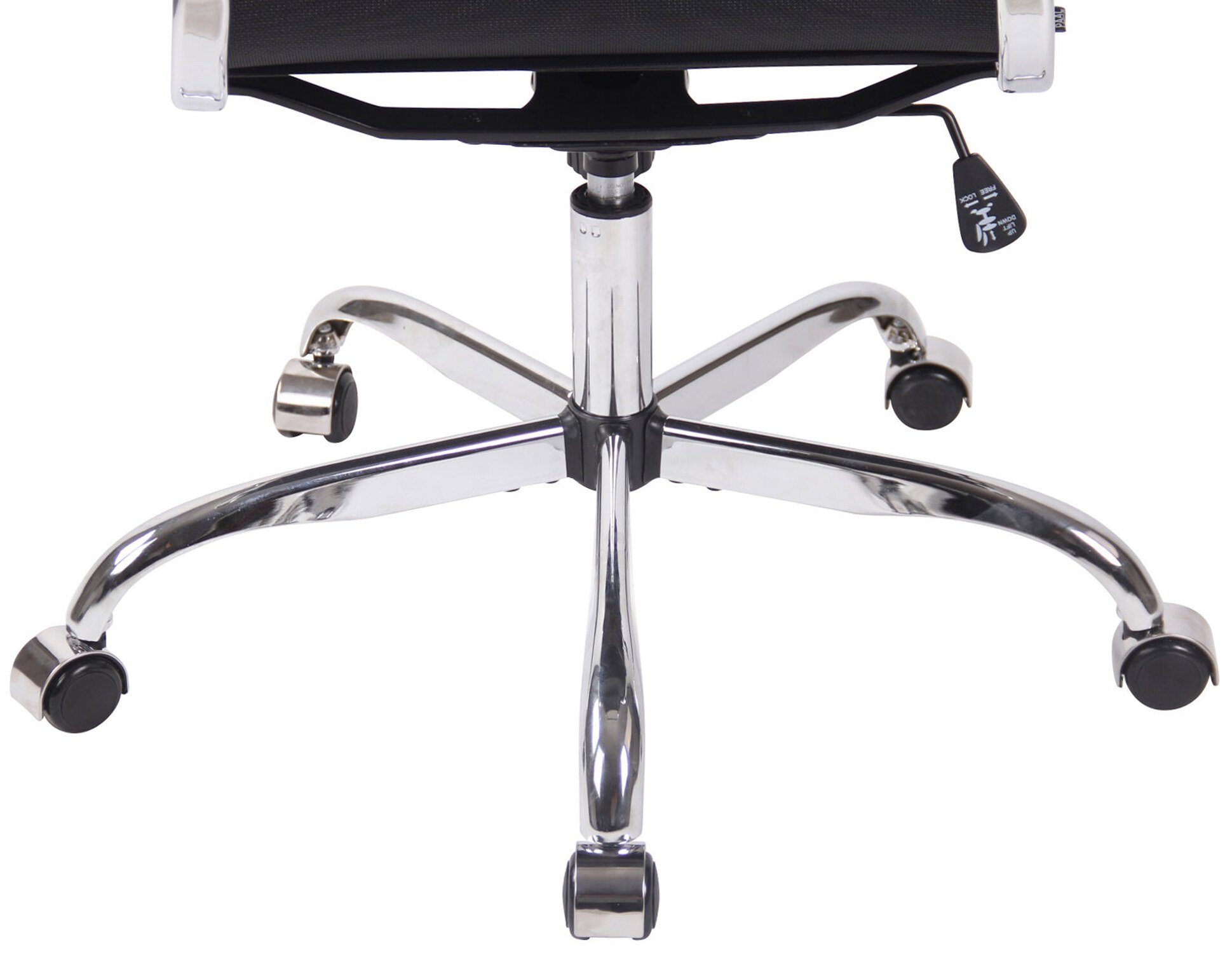 TPFLiving Bürostuhl Brand Metall chrom geformter Gamingstuhl), schwarz mit - Rückenlehne ergonomisch Sitzfläche: Chefsessel, Gestell: Drehstuhl, (Schreibtischstuhl, Netzbezug bequemer