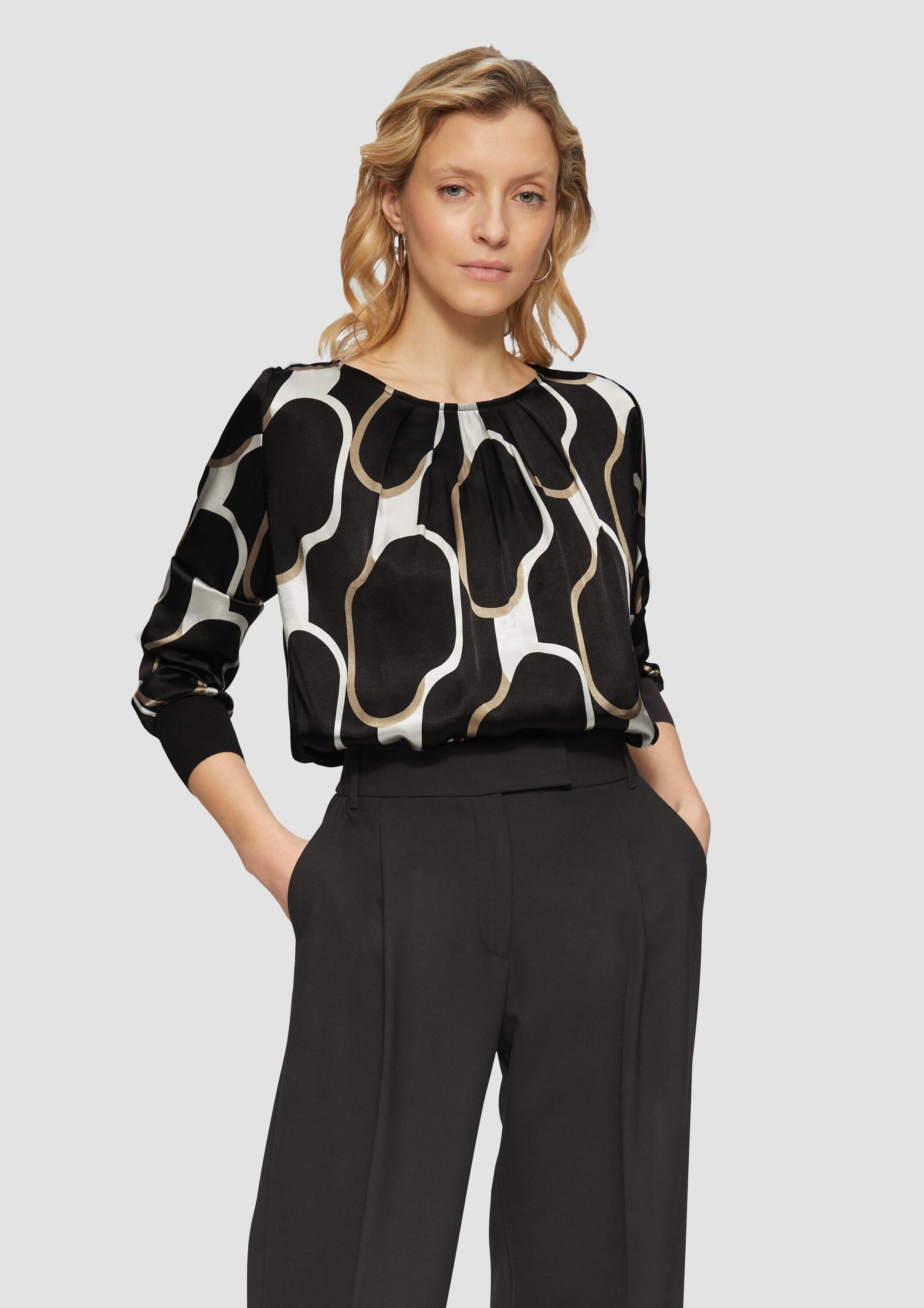 s.Oliver Langarmshirt T-Shirt Shirt im Fabricmix mit Raff-Details günstig online kaufen