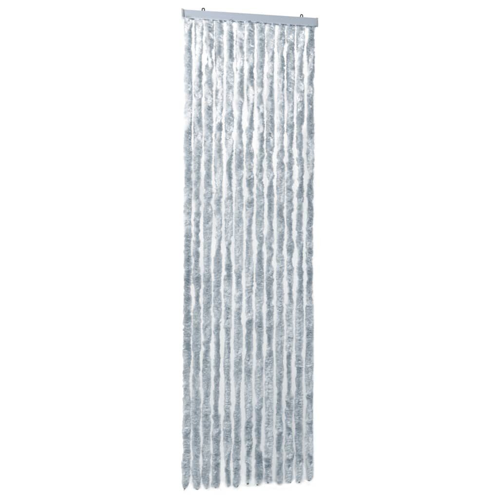 vidaXL Insektenschutz-Vorhang 56 x 185 cm Insektenschutz-Vorhang Weiß und Grau 56x185 cm Chenille