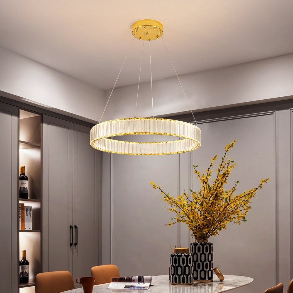 Euroton LED Pendelleuchte LED Pendelleuchte große Kristall Fernbedienung Li günstig online kaufen