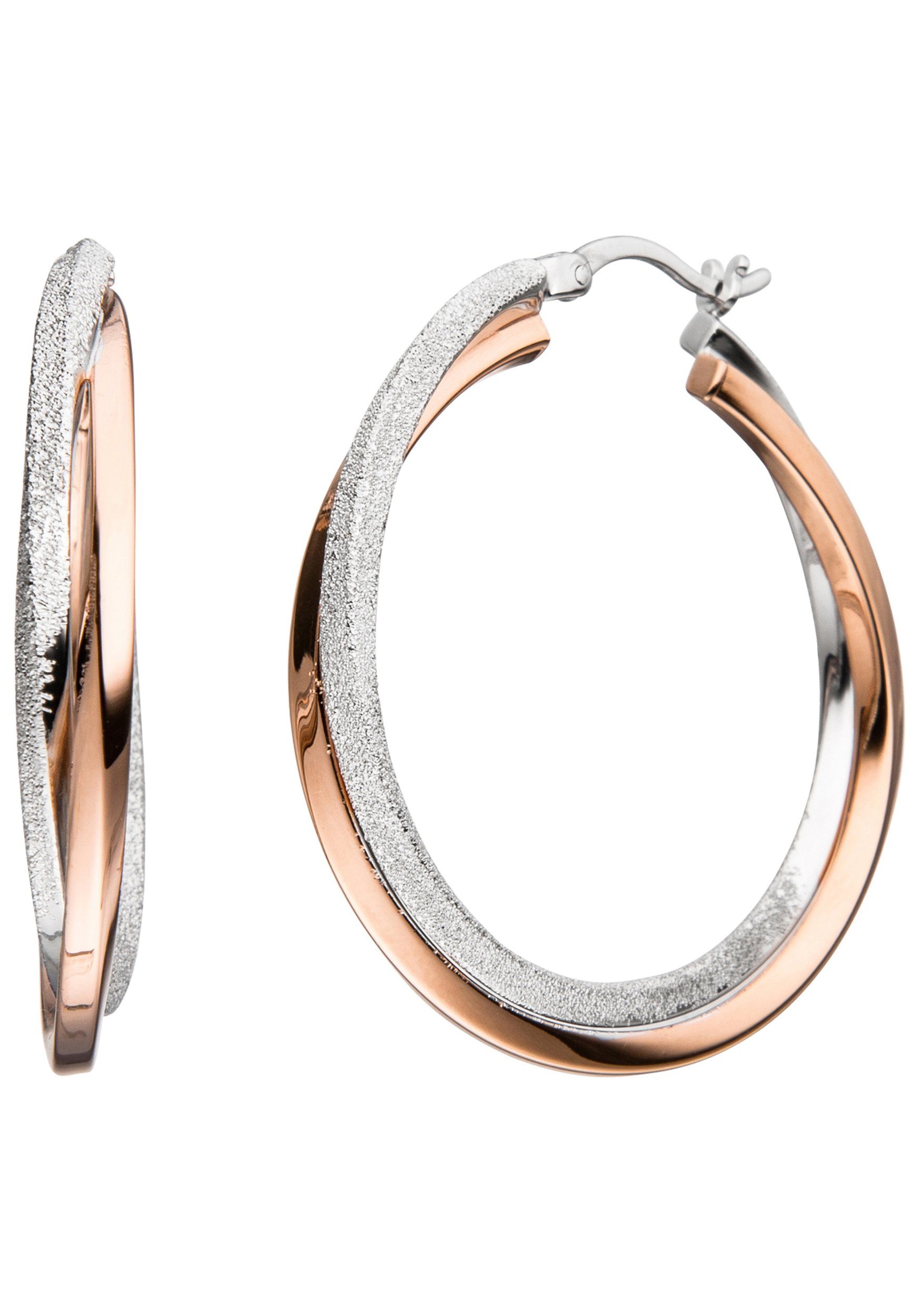 JOBO Paar Creolen, 925 Silber bicolor vergoldet günstig online kaufen