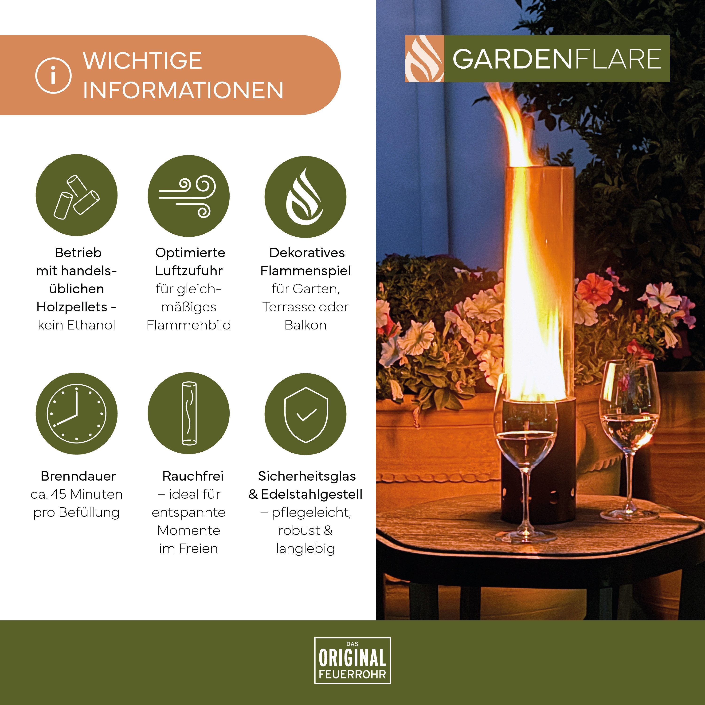 Gardenflare Feuerschale Tischfeuer