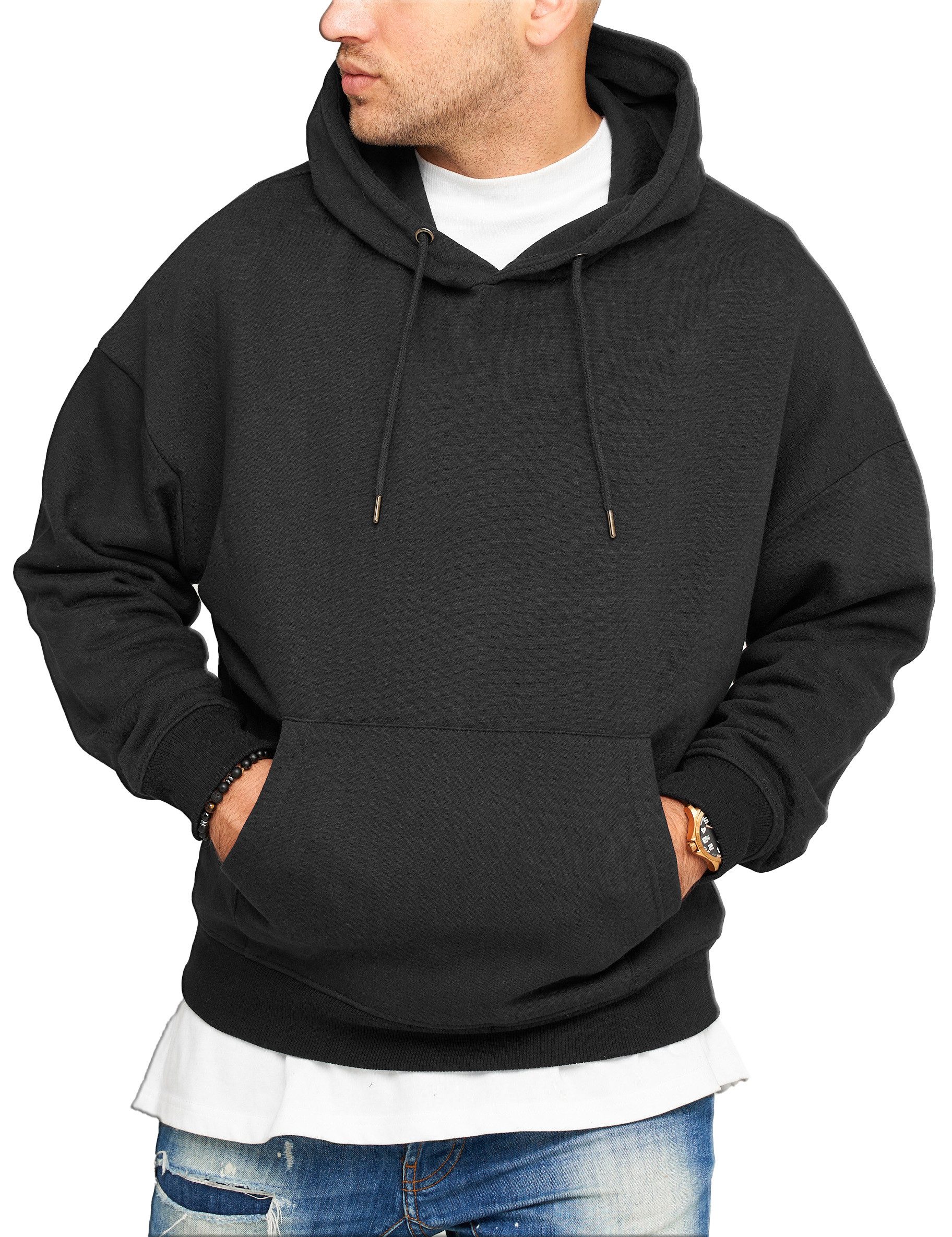 behype Hoodie BHPASTO Herren Basic Oversized Hoodie Kapuzenpullover Sweater Sweatshirt