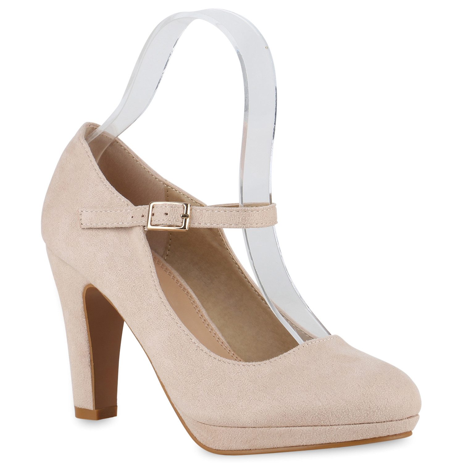 VAN HILL 824341 Pumps Damen Mary Jane Pumps Chloe Klassische Schuhe mit Blockabsatz
