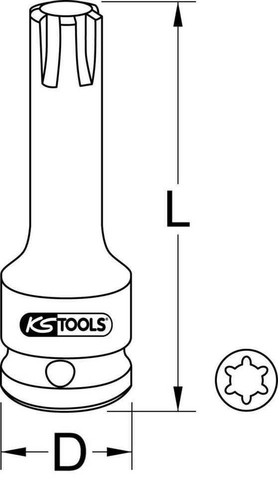 Thumbnail - KS Tools Stecknuss 1/2" Kraft-Bit-Stecknuss für RIBE-Schrauben, M12