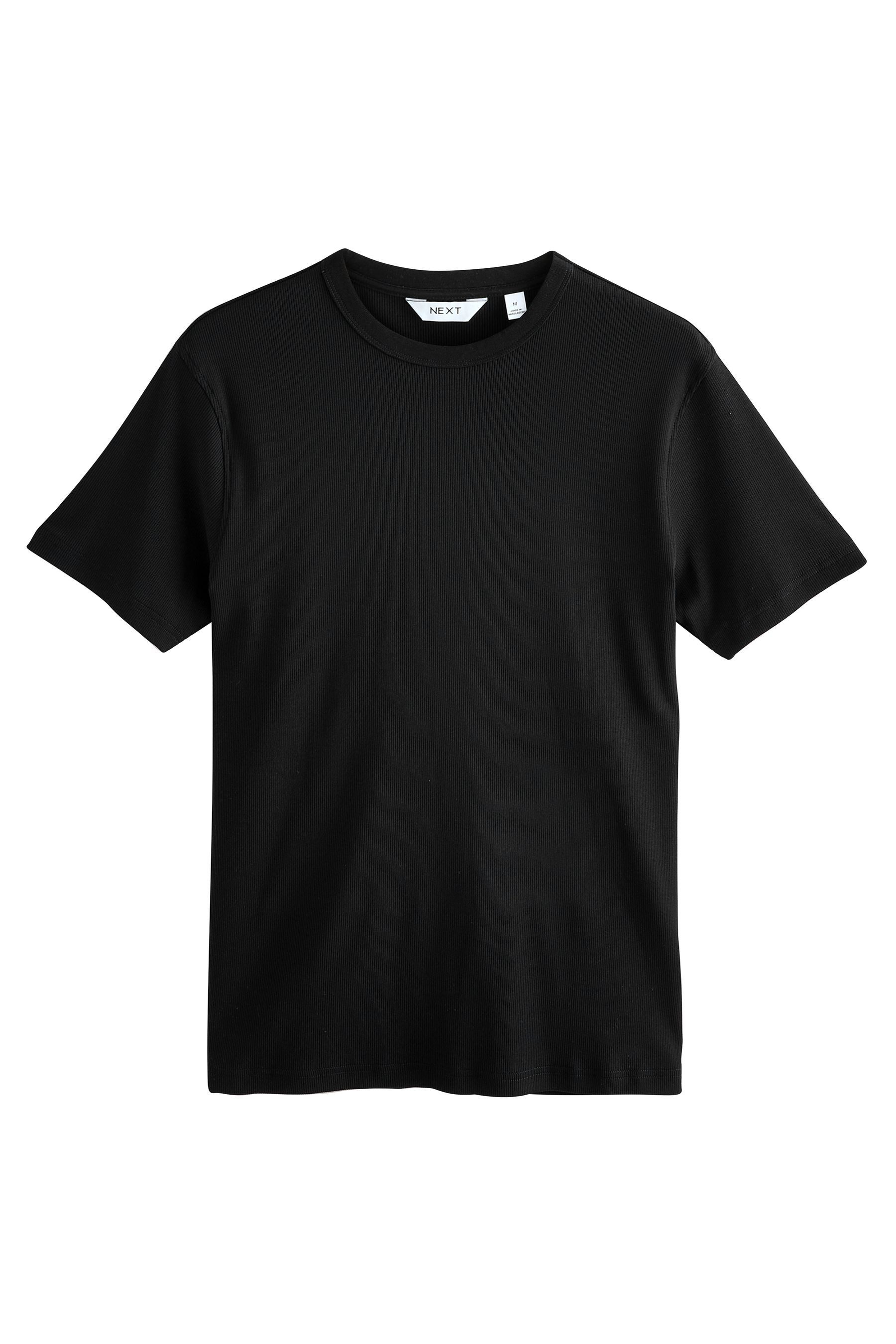 T-Shirt Geripptes Slim Fit T-Shirt mit kurzen Ärmeln