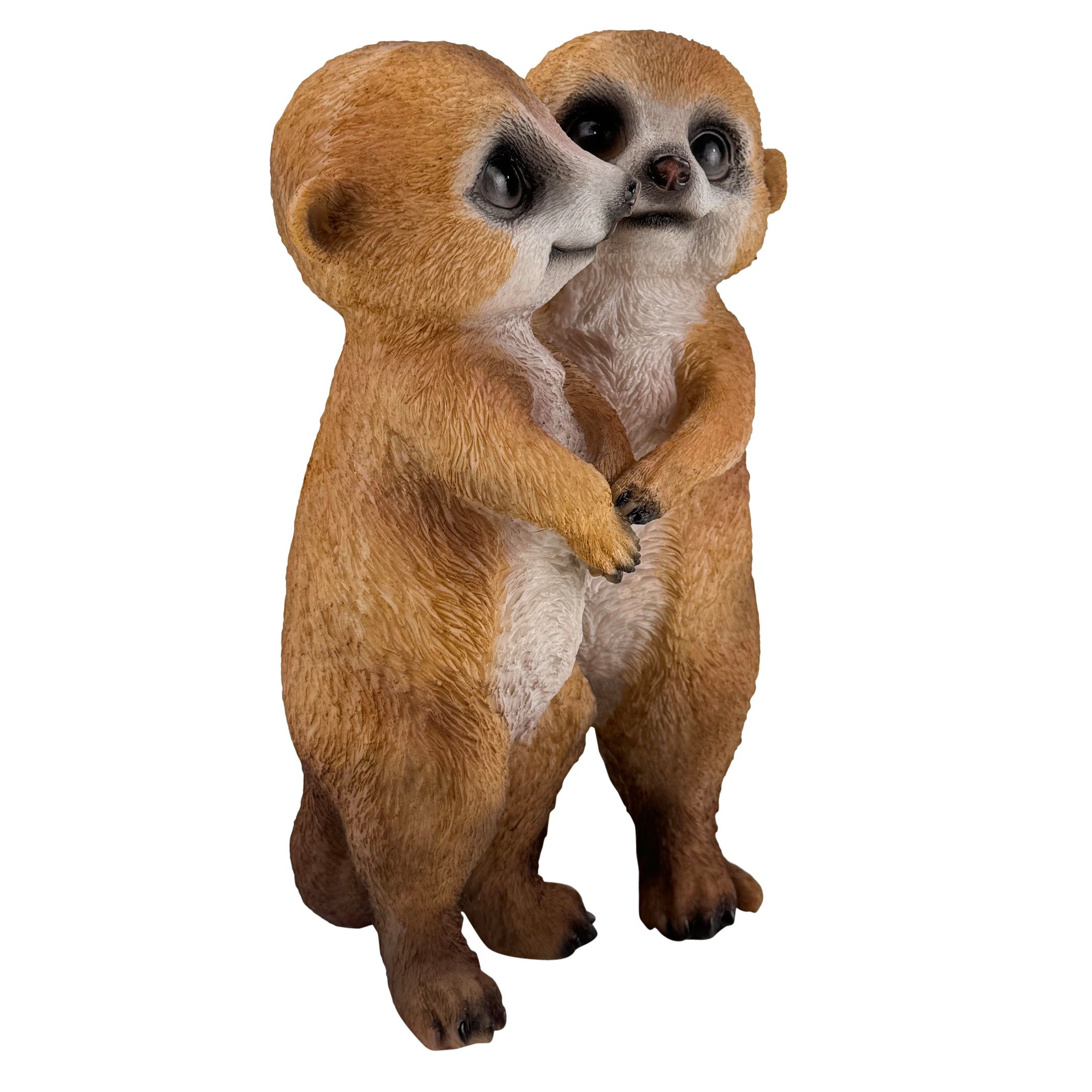 Online-Fuchs Gartenfigur für draußen - süßes Erdmännchen Paar - Deko Figuren, 27 cm groß, (wetterfest), Dekoration für Garten, Terrasse und Balkon – Bild 3 von 5
