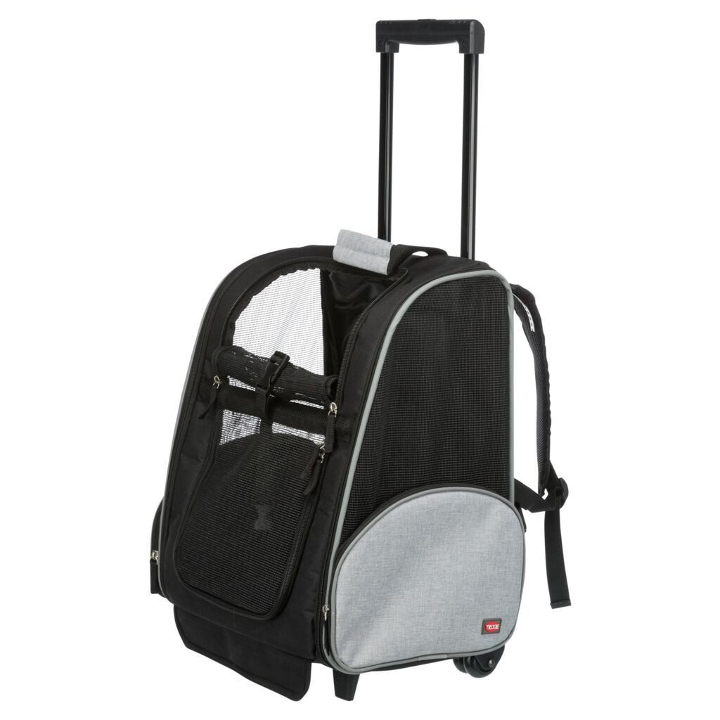 TRIXIE Hunde-Transportbox Trolley - schwarz/grau - 32 × 45 × 25 cm