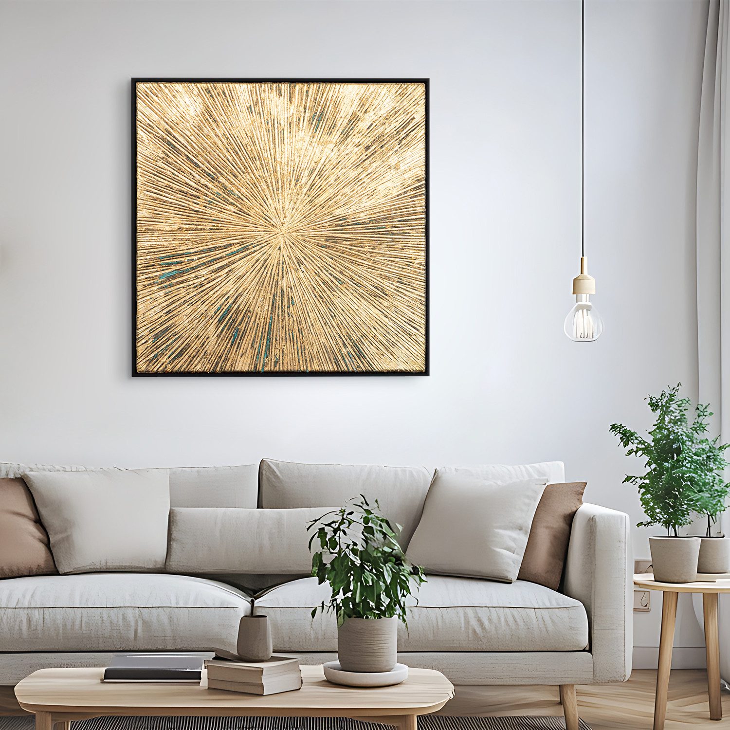 AUREDAS Gemälde Schatten des Seins - handgemaltes Gemälde, 120x120cm, schwarzer Rahmen, Urban