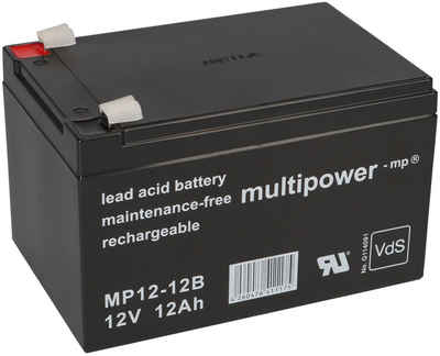 Multipower Multipower Blei-Akku MP12-12B Pb 12V 12Ah VdS G114091, Faston 6,3 Bleiakkus