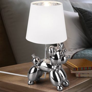 etc-shop Tischleuchte, Leuchtmittel nicht inklusive, Tischleuchte Hund Schlafzimmerlampe Tischlampe Textil Nachttischlampe