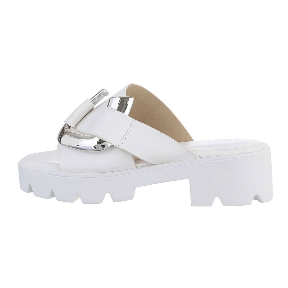 Damen Mules Freizeit Plateausandaletten