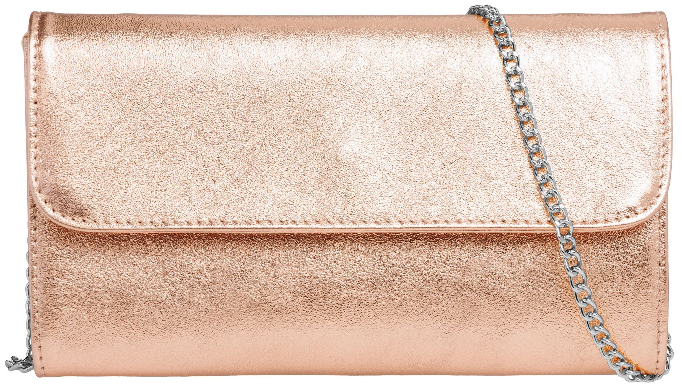 Caspar Clutch Abendtasche Metallic Leder Damen Tasche - PREMIUM LINE - Modell No.779, leicht, elegant & langlebig- 100% Echtleder - Handmade in Italy